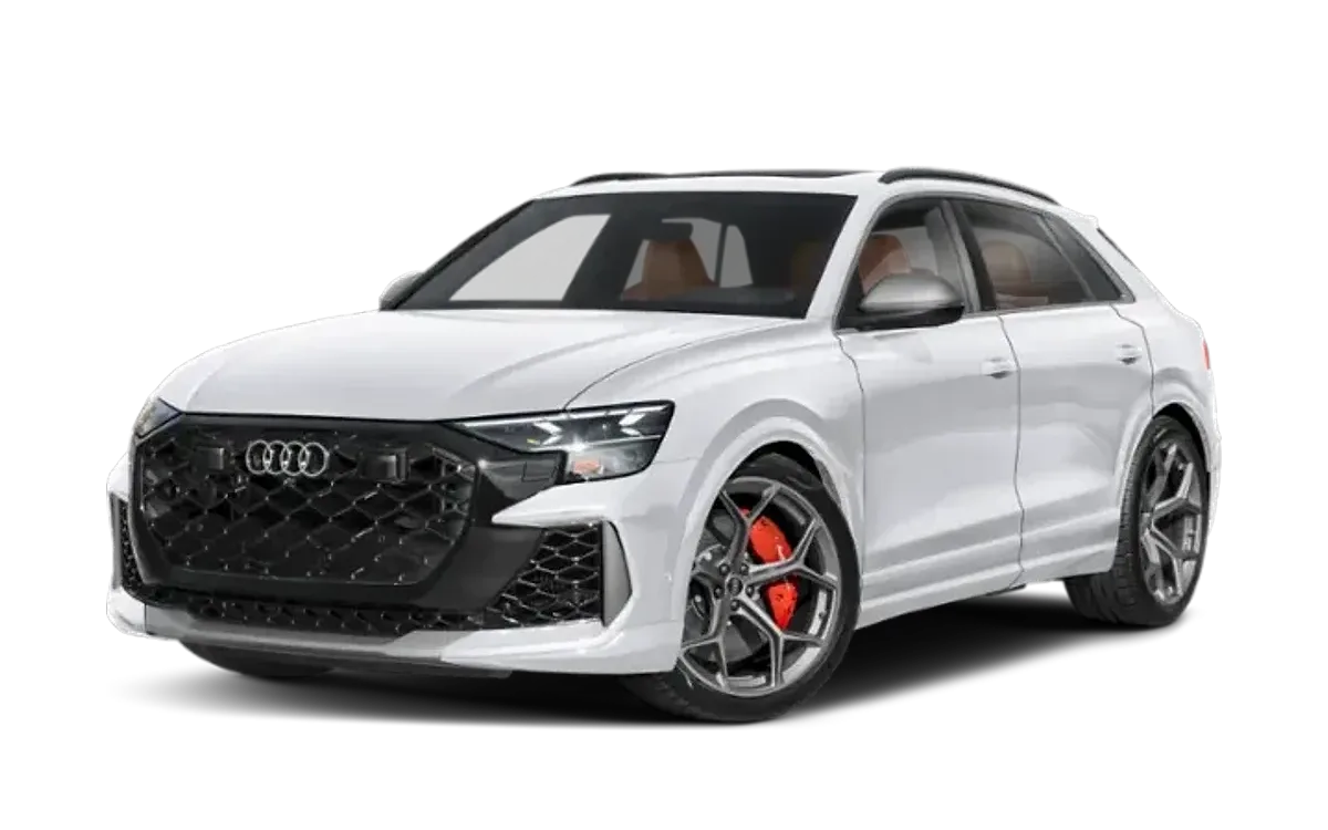 2026 Audi RS Q8 performance in Glacier White Metallic